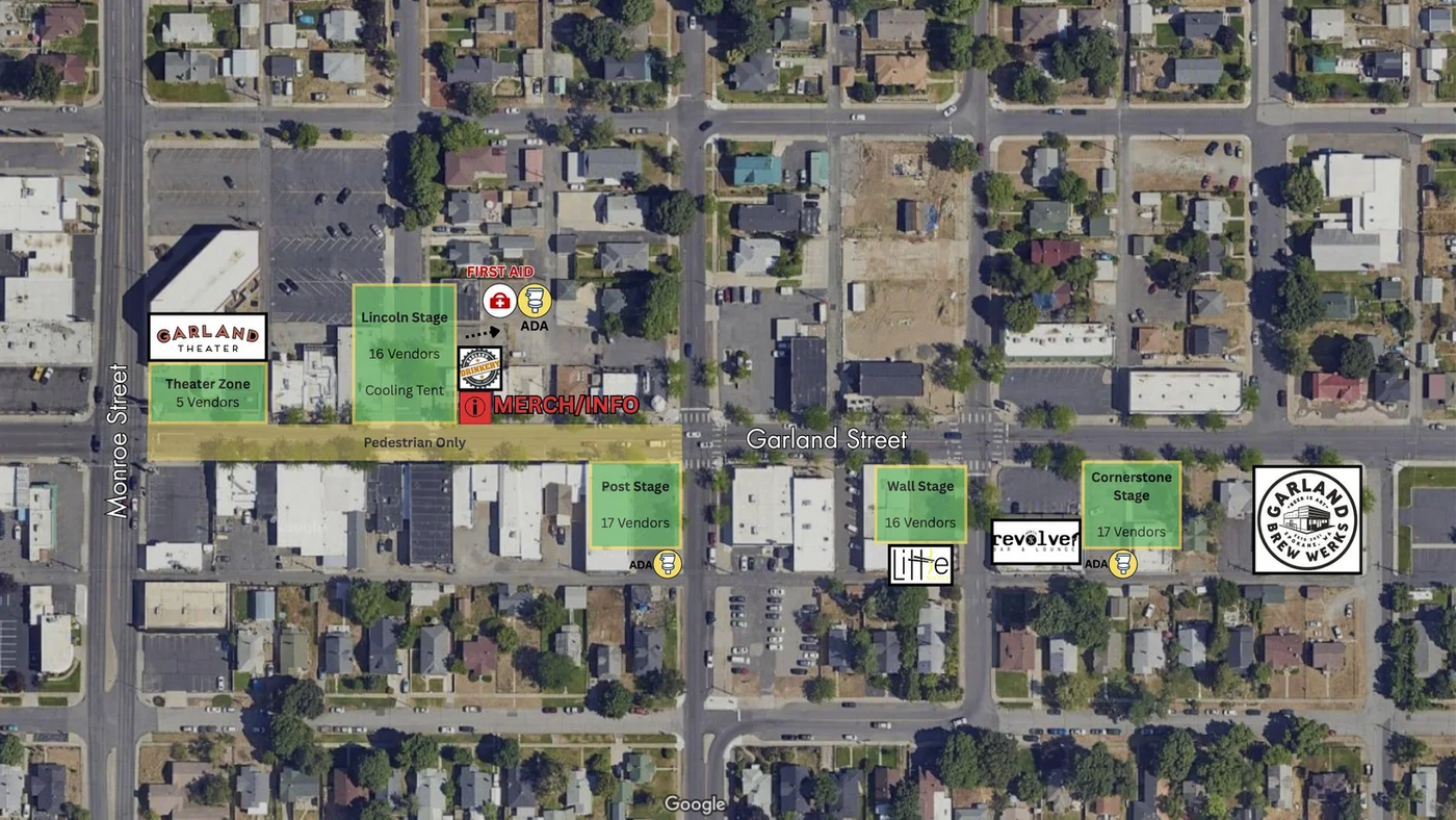 Map of the Garland Pride event footprint