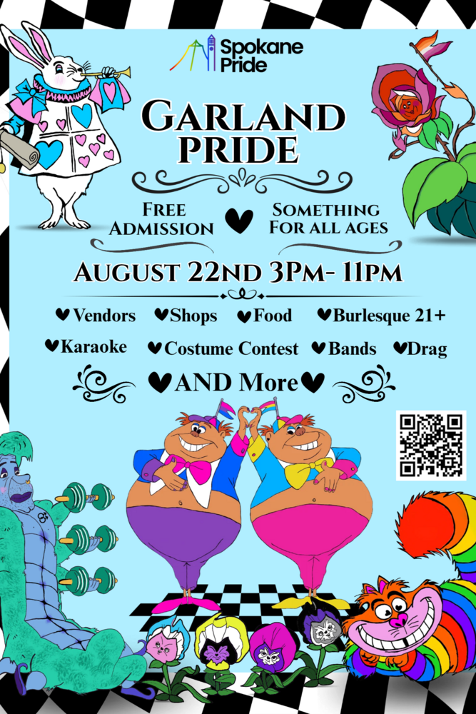 Garland Pride 2026 poster — August 22nd, 3PM to 11PM, free admission, something for all ages